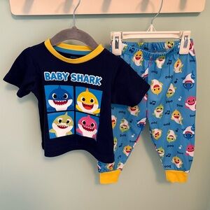 Baby Shark Kids Pajamas Set - Blue and Yellow